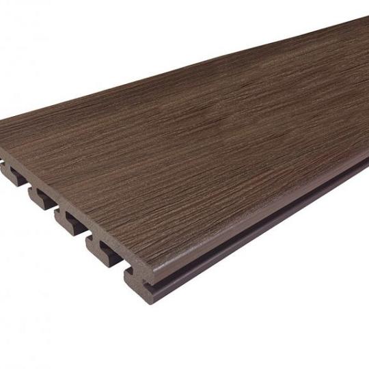 Eva-Last vlonderplank (clip) houtcomposiet FSC – 2,5 x 21 x 400 cm – I-series Ipé houtnerf / gevlamd