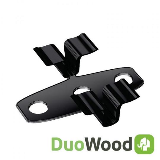 DuoWood tussenclips RVS zwart gepoedercoat  100 stuks incl schroeven+boor+bitje tbv terras