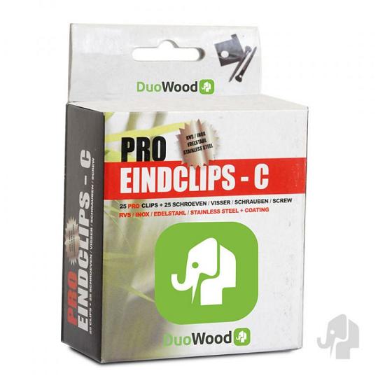 DuoWood eindclips RVS zwart gepoedercoat – 25 stuks