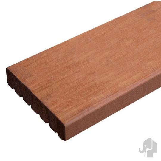 Elephant vlonderplank Bangkirai hardhout – 2,1 x 12 x 275 cm | Groeven profiel / vlak geschaafd