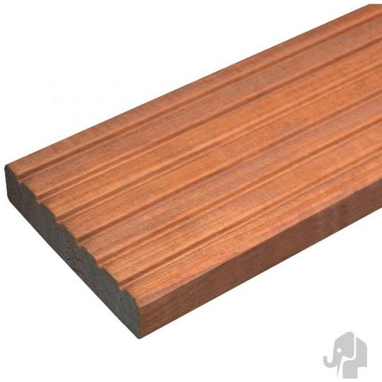Elephant vlonderplank Bangkirai hardhout – 2,1 x 12 x 395 cm | Groeven profiel / vlak geschaafd