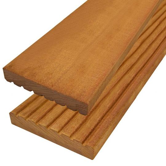 Elephant vlonderplank Bangkirai hardhout gedroogd 2,5x14,5x365 cm – groeven profiel / vlak geschaafd