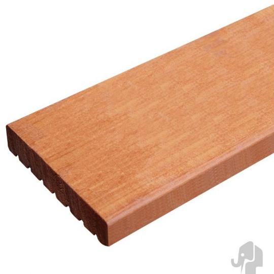 Elephant vlonderplank Mukulungu hardhout 2,5 x 14,5 x 245 cm – groeven profiel / vlak geschaafd