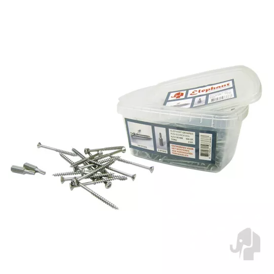 Elephant vlonderplank schroeven Torx-plat RVS 4x50mm – 500 stuks