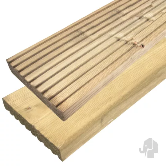 Elephant vlonderplank verduurzaamd Vuren FSC 2,8 x 14,5 x 450 cm – groeven profiel / vlak geschaafd