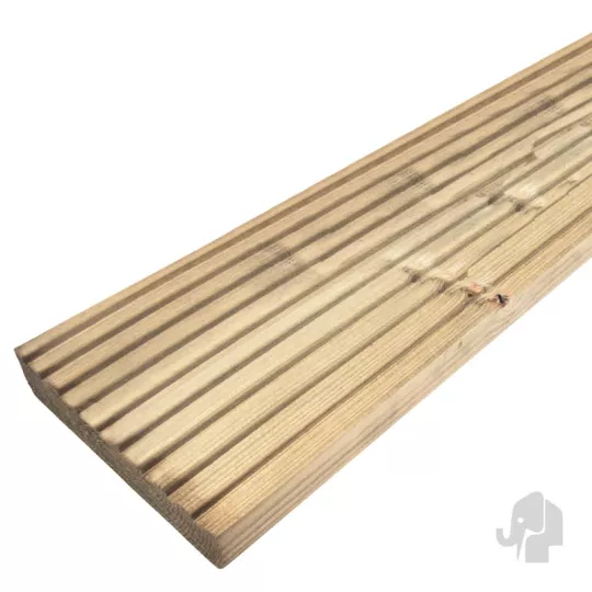 Elephant vlonderplank verduurzaamd Vuren FSC 2,8 x 14,5 x 360 cm – groeven profiel / vlak geschaafd