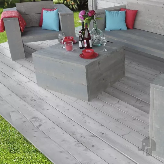 Elephant steigerplank vintage look Vuren PEFC – Betongrijs geverfd (3,2 x 20 x 250 cm)