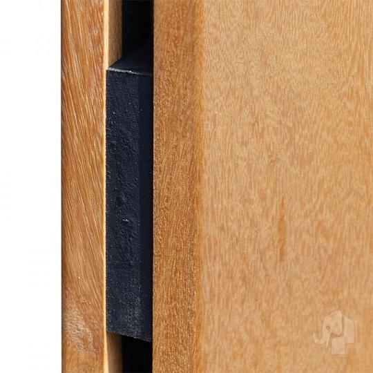 Elephant Schutting Stripes Black Hardhout FSC 4,5x180x180 cm – Naturel/Zwart, RVS Geschroefd