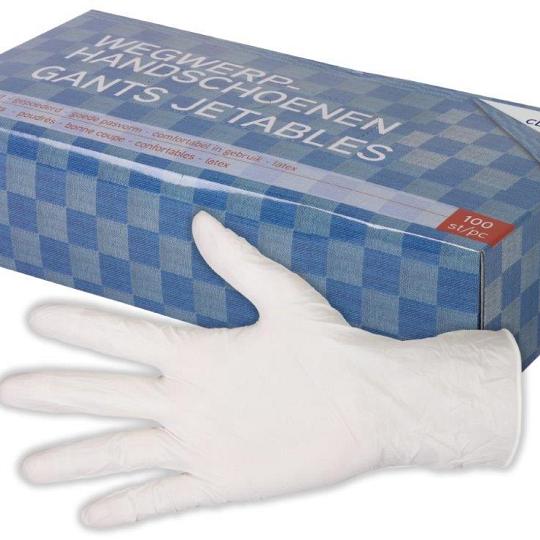 Doos wegwerphandschoenen latex 100 stuks