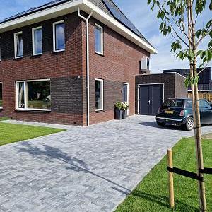 Stonique Trommelsteen Dikformaat 6 cm grijs/zwart