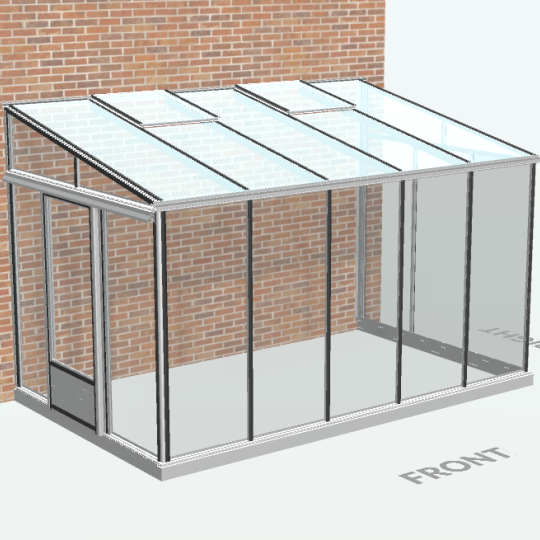 Euro-Muurserre 2.33 x 3.80 aluminium