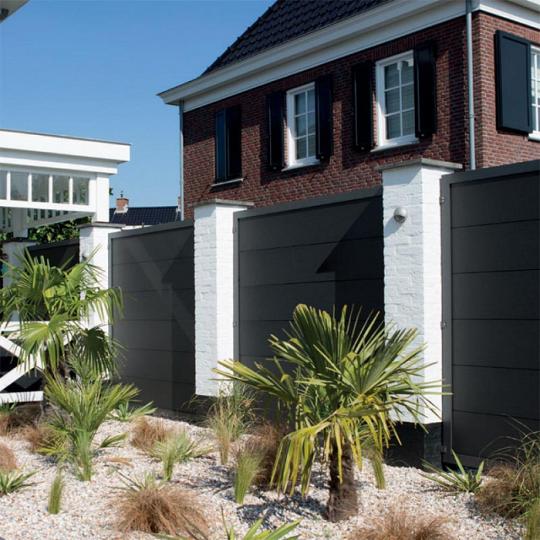 Elephant schutting Forte houtcomposiet FSC/GRS 4x90x180 cm zelfbouwset antraciet met aluminium kader