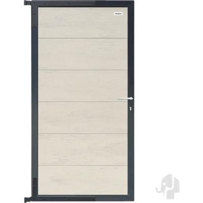 Elephant tuindeur ACP aluminium composiet 90x180 cm – betongrijs met aluminium frame inclusief besla