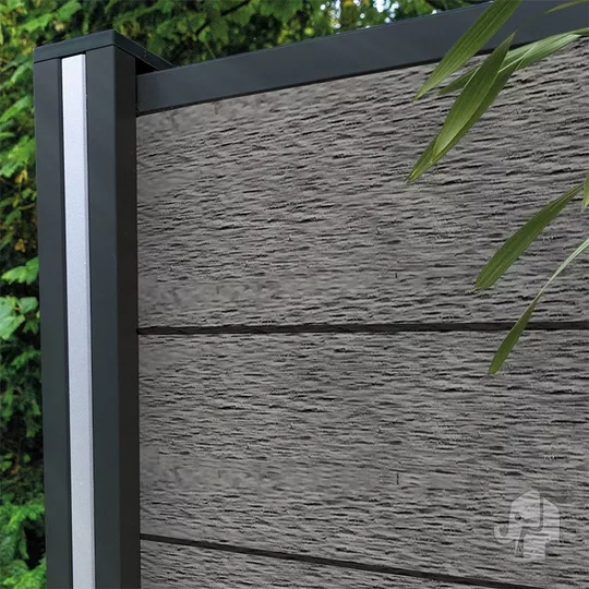 Elephant veer/tussenprofiel Modular Evo aluminium 2x2x179,3 cm antraciet – gepoedercoat (8 stuks in