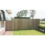 Grenen Scherm bij Beton – 19 Planks (180x180 cm): Duurzaam, stijlvol en perfect voor elke tuin