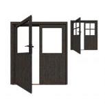 Dubbele Deur Glas Zwart (losse roedes)