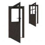 Enkele deur Linksdraaiend Glas Zwart (losse roedes)