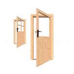 Enkele deur Rechtsdraaiend Glas Douglas (losse roedes)