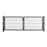 Poort Compleet Dubbel Antraciet 120x300 cm – Stijlvolle en duurzame erfafscheiding