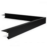 Aluminium buitenhoek zwart 9005 , incl. verbindingsstuk 4,5x4,5x500 cm