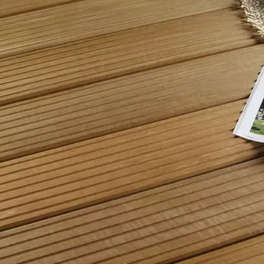 Bangkirai terrasplank glad/grof Premium 2,1x14,5x335 cm bruin