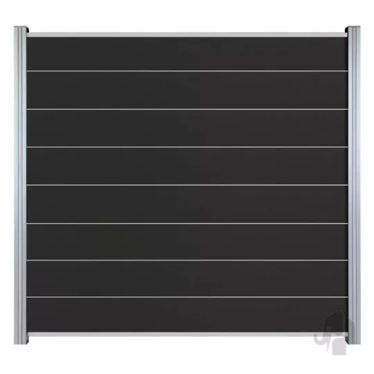 Elephant schutting Modular Evo houtcomposiet FSC 1800x1800 mm antraciet – 8 planks met aluminium pro