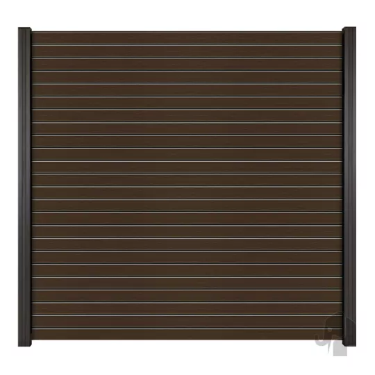 Elephant schutting Dark Line aluminium Rhombus 24L 1800x1800mm horizontaal co-ex natural dark brown