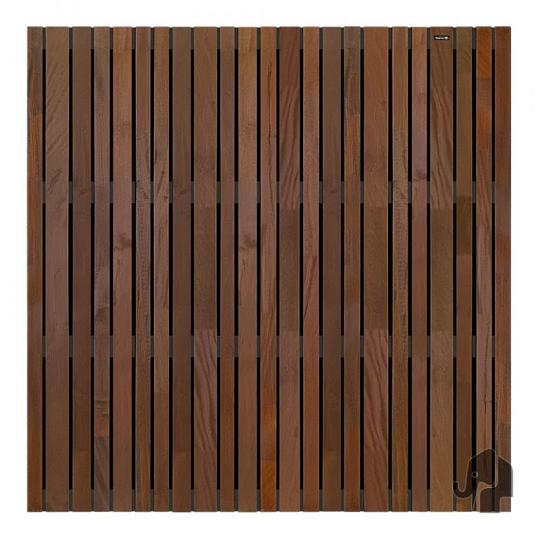 Elephant schutting Mix Stripes Black hardhout FSC gevingerlast 4,5x180x180 cm bruin/zwart RVS geschr