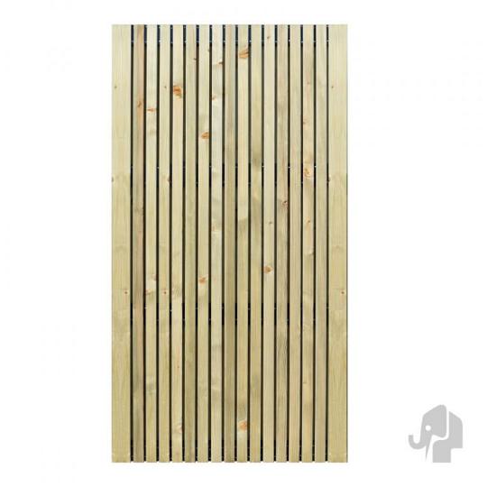 Elephant tuindeur Stripes/Lines Black verd. Vuren FSC 50x1000x1790mm met smalle delen / zwarte doek