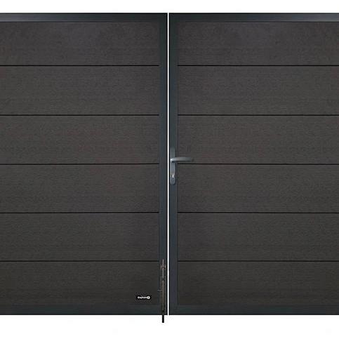 Elephant dubbele poort Forte houtcomposiet FSC 40x3000x1800mm antra met antra frame incl. hang en sl