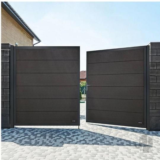 Elephant dubbele poort Forte houtcomposiet FSC 40x3000x1800mm antra met antra frame incl. hang en sl