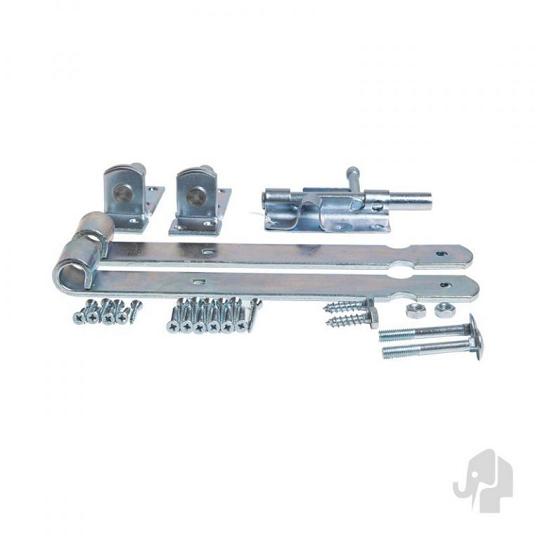 Elephant beslagset tbv tuindeur met stalen frame duimen, deurkrukken, schilden, cilinderslot N-1200