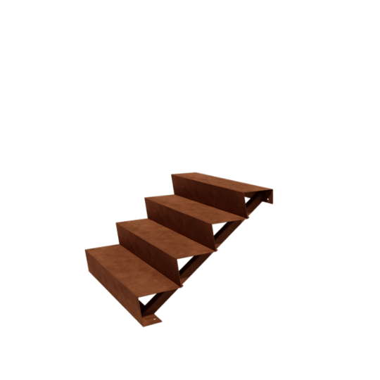 Cortenstaal tuintrap - 4-trede - 96 x 100 x 68 cm