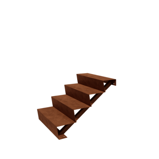Cortenstaal tuintrap - 4-trede - 96 x 80 x 68 cm