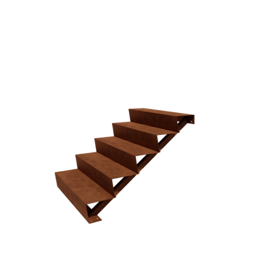 Cortenstaal tuintrap - 5-trede - 120 x 100 x 85 cm