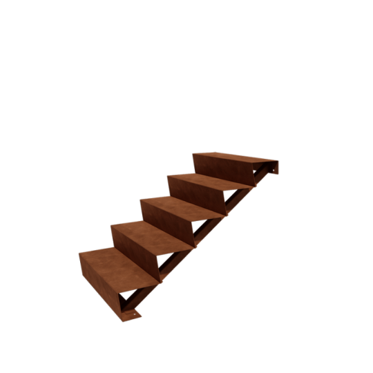 Cortenstaal tuintrap - 5-trede - 120 x 80 x 85 cm