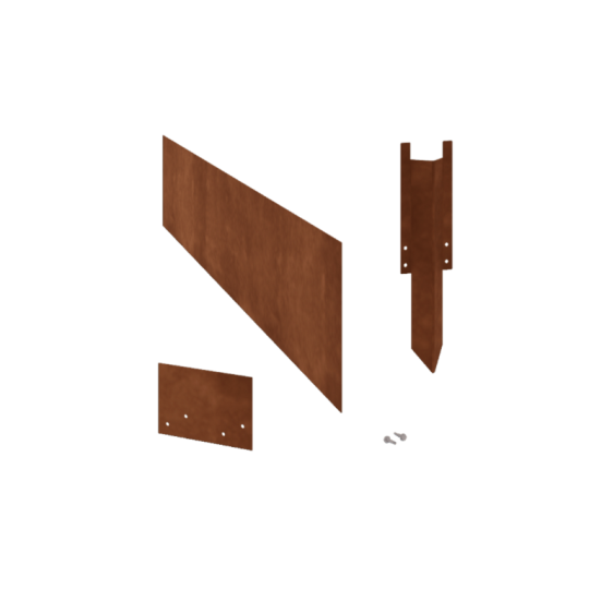 Cortenstaal borderrand - Recht - Hoogte 25 cm - Complete set 15 meter