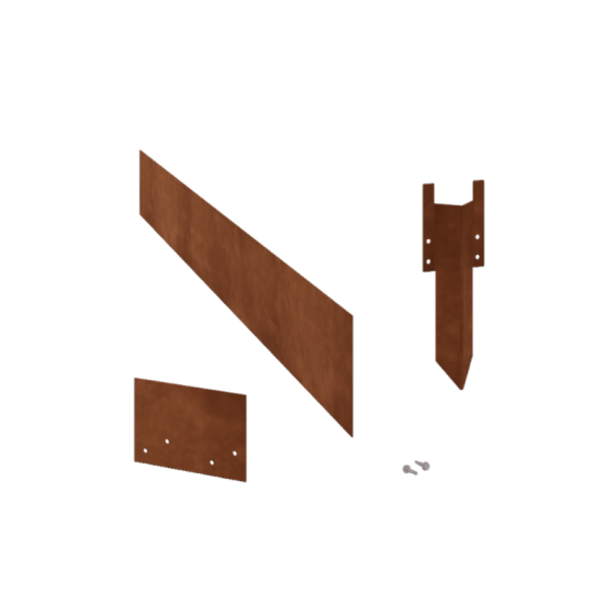 Cortenstaal borderrand - Recht - Hoogte 15 cm - Complete set 15 meter