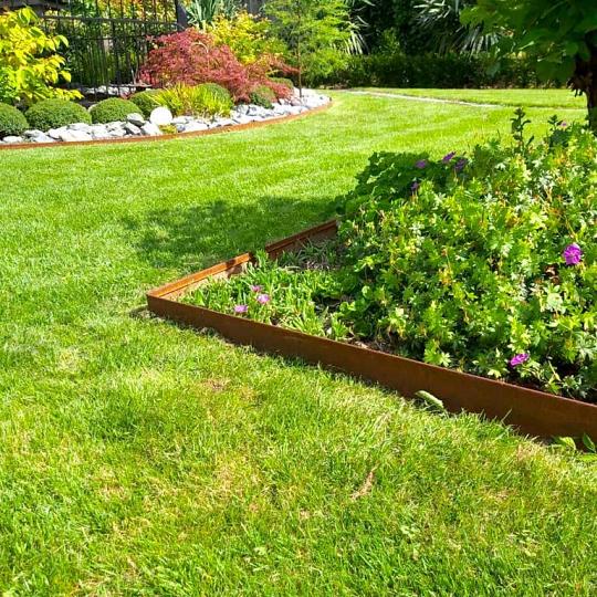 Cortenstaal borderrand - Geplet - Hoogte 23 cm - Complete set 24 meter