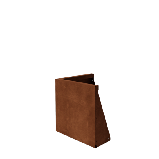 Cortenstaal keerwand - Buitenhoek - 50 x 50 x 50 cm