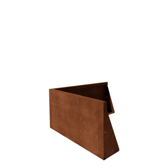 Cortenstaal keerwand - Buitenhoek - 100 x 100 x 50 cm