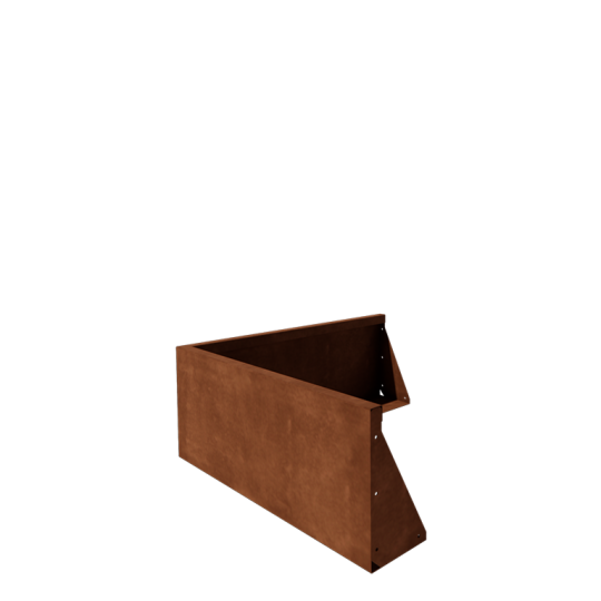 Cortenstaal keerwand - Buitenhoek - 100 x 100 x 40 cm