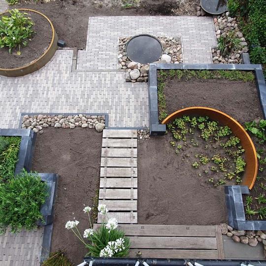 Cortenstaal keerwand - Buitenbocht - 100 x 100 x 40 cm