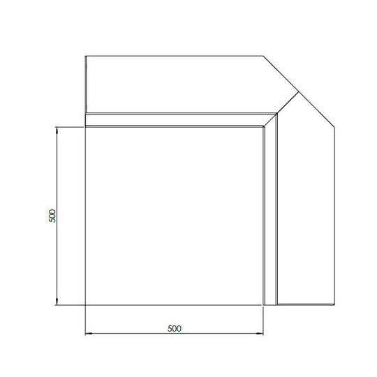 Cortenstaal keerwand - Binnenhoek - 50 x 50 x 40 cm