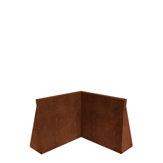 Cortenstaal keerwand - Binnenhoek - 50 x 50 x 50 cm