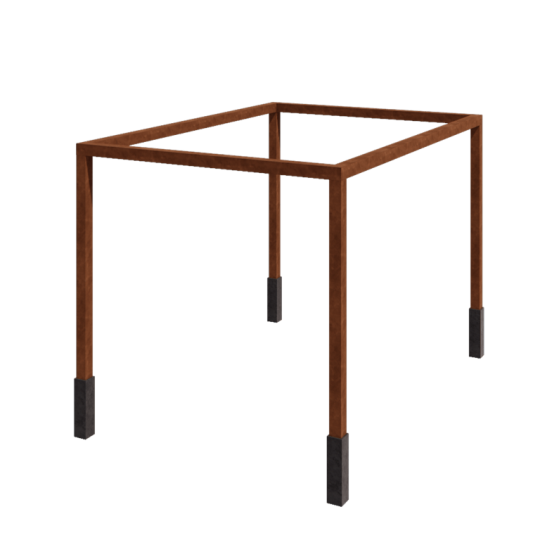 Cortenstaal pergola - Rechthoek - 424 x 300 x 230 cm - Met betonpoer