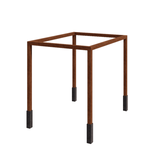 Cortenstaal pergola - Rechthoek - 324 x 250 x 230 cm - Met betonpoer