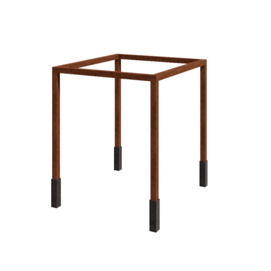 Cortenstaal pergola - Vierkant - 274 x 250 x 230 cm - Met betonpoer