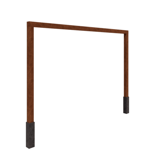 Cortenstaal pergola - Recht - 400 x 230 cm - Met betonpoer