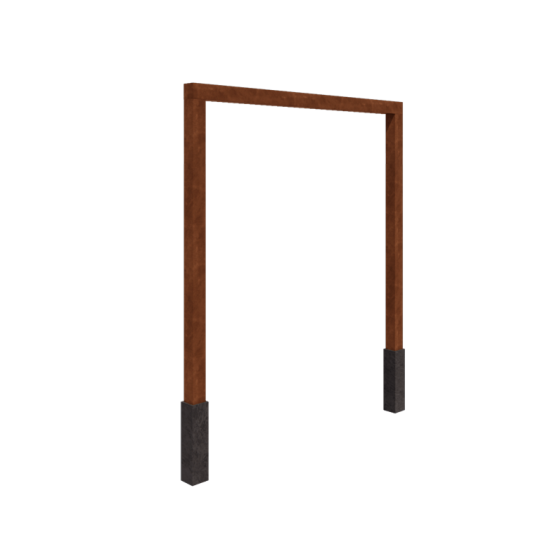 Cortenstaal pergola - Recht - 250 x 230 cm - Met betonpoer